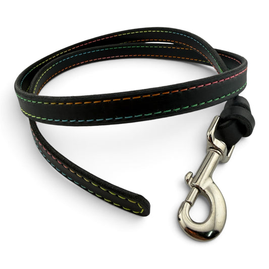 Knotted Leather Trial Leash with Stitching