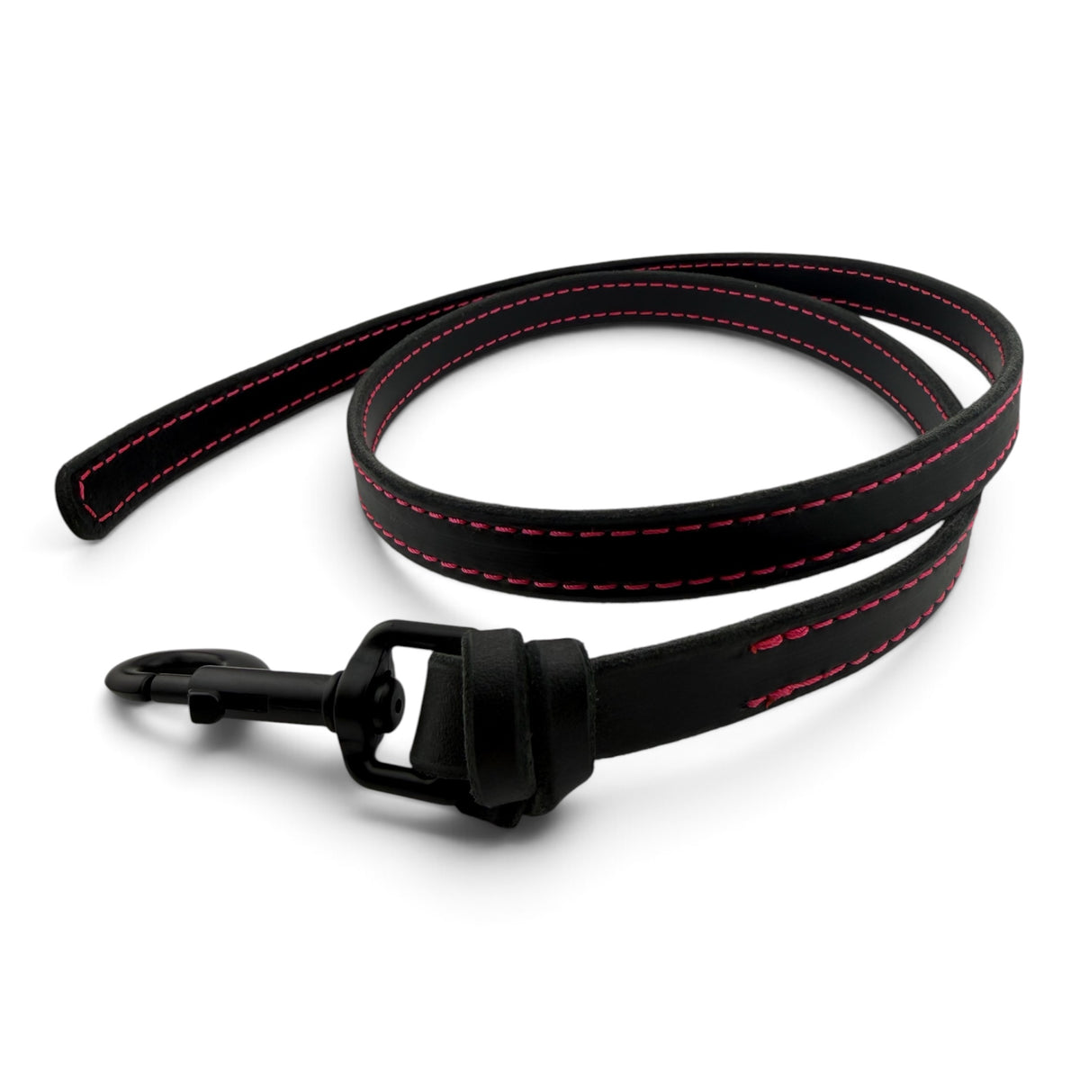 Knotted Leather Trial Leash with Stitching