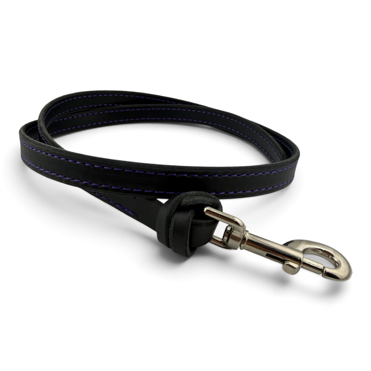 Knotted Leather Trial Leash with Stitching