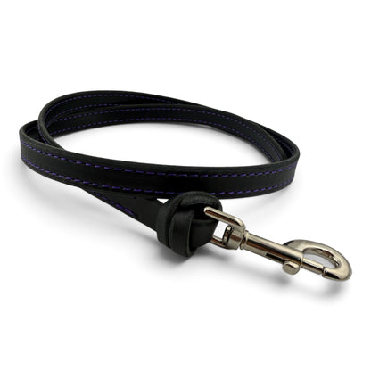 Knotted Leather Trial Leash with Stitching