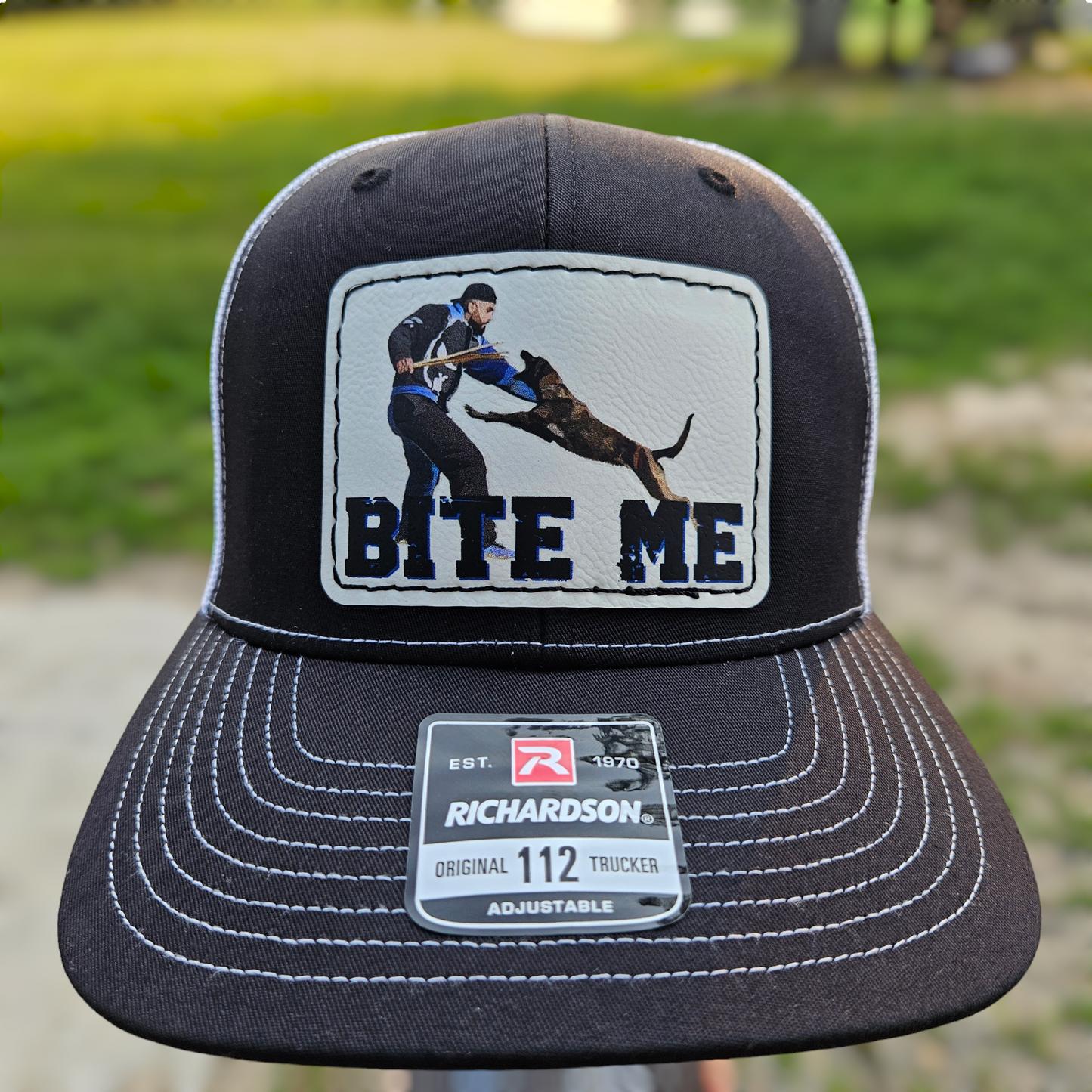 Richardson 112 Trucker Patch Hat - "BITE ME" Patch